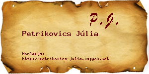 Petrikovics Júlia névjegykártya
