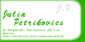 julia petrikovics business card